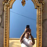 Gilded wooden mirror Regency style 54 x 95 cm