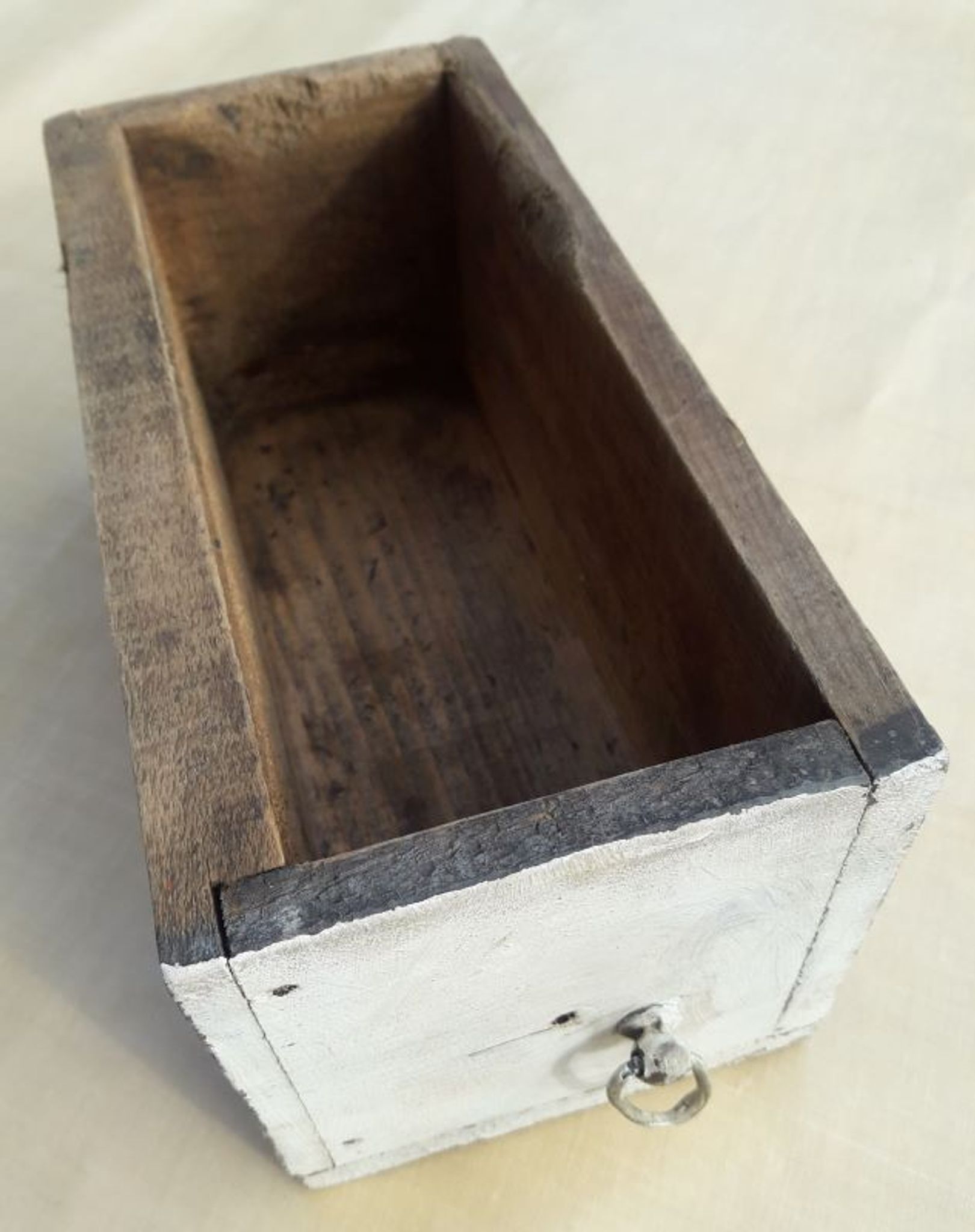 old wooden workshop drawer