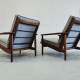 Paire de fauteuils en teck des années 1960, design hollandais