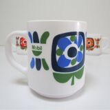 Three mugs and two cups decoration flowers design Jean-Charles Meunier 70s