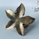 Brass flower candlestick