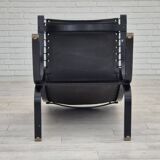 1970’s, Norwegian design, "Siesta" lounge chair by Ingmar Relling, black leather, bentwood.
