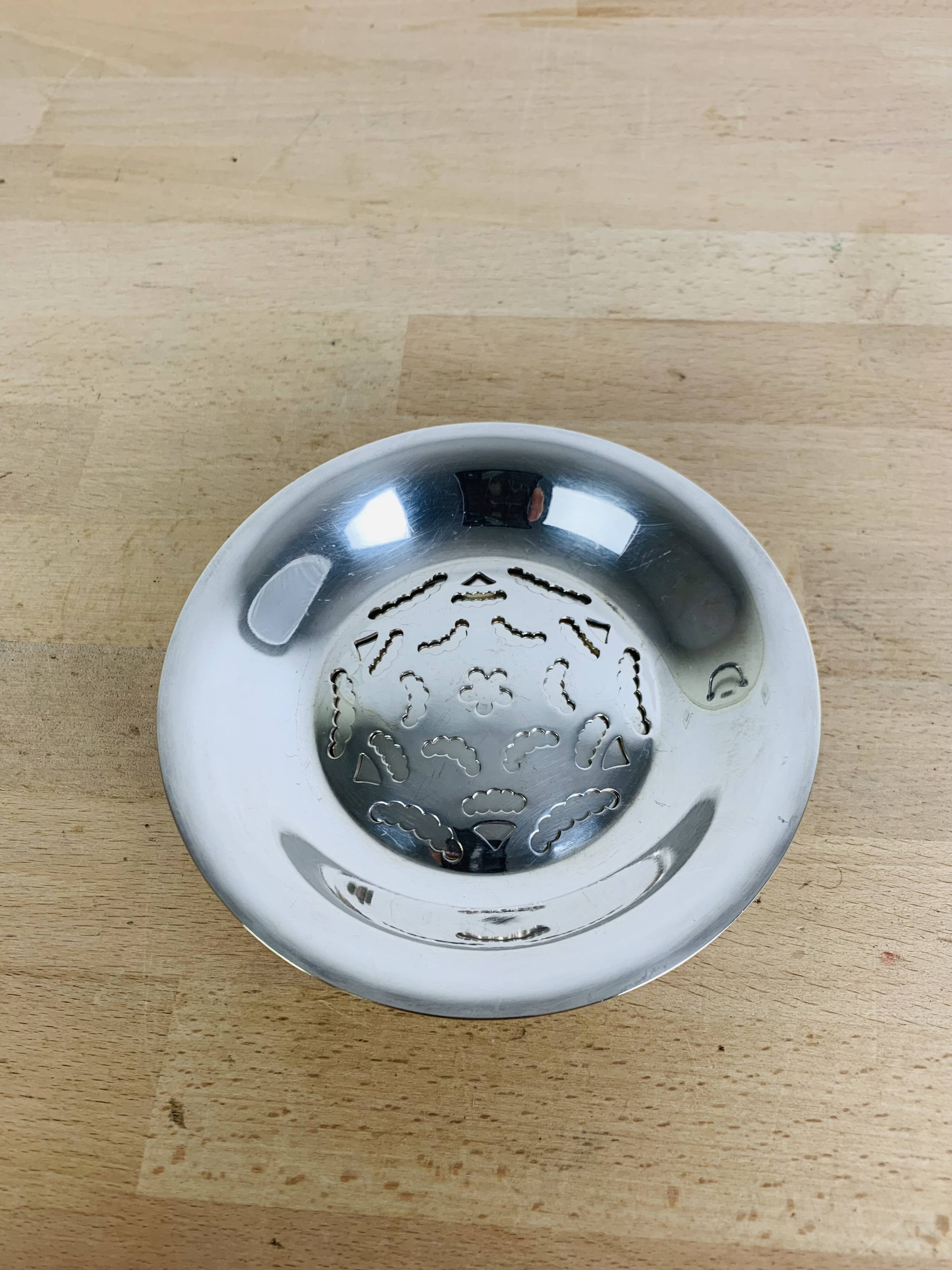 Coquillor silver metal butter dish