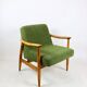Vintage armchair GFM 300-202 designed by J. Kedziorek, 1970s loft style, green boucle - 2 pieces available.