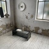 Coffee table year 80 Italian marble and glass