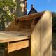 Ancien bureau secrétaire scriban anglais en pin massif