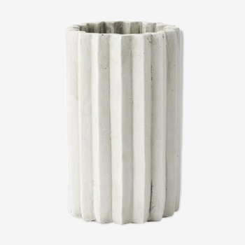 Vase en ciment blanc 20cm