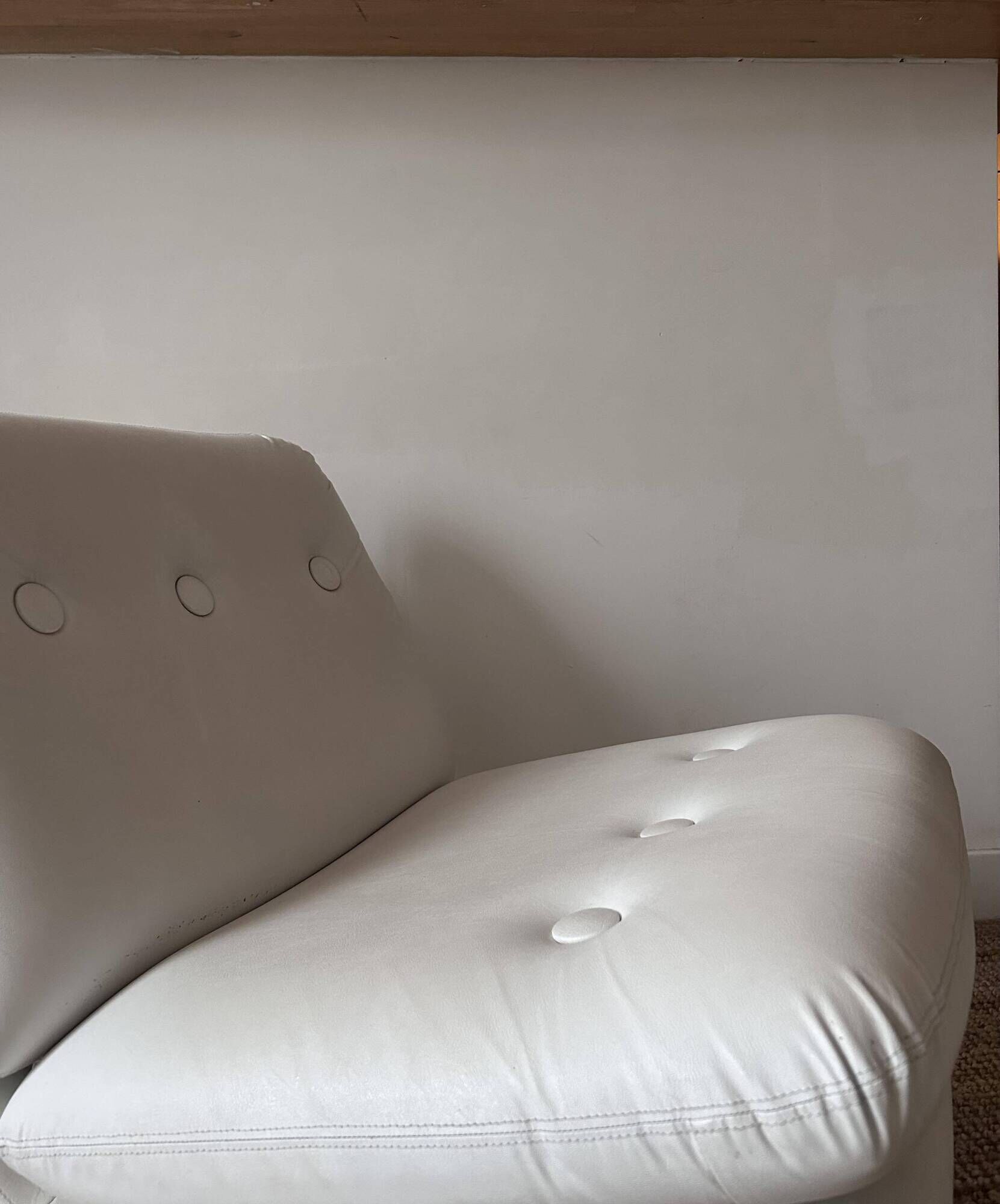 Vintage two-seater modular sofa, off-white, France 1970s