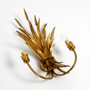 Beautiful large 70s gold-plated 2-armed metal wall lamp by Hans Kögl