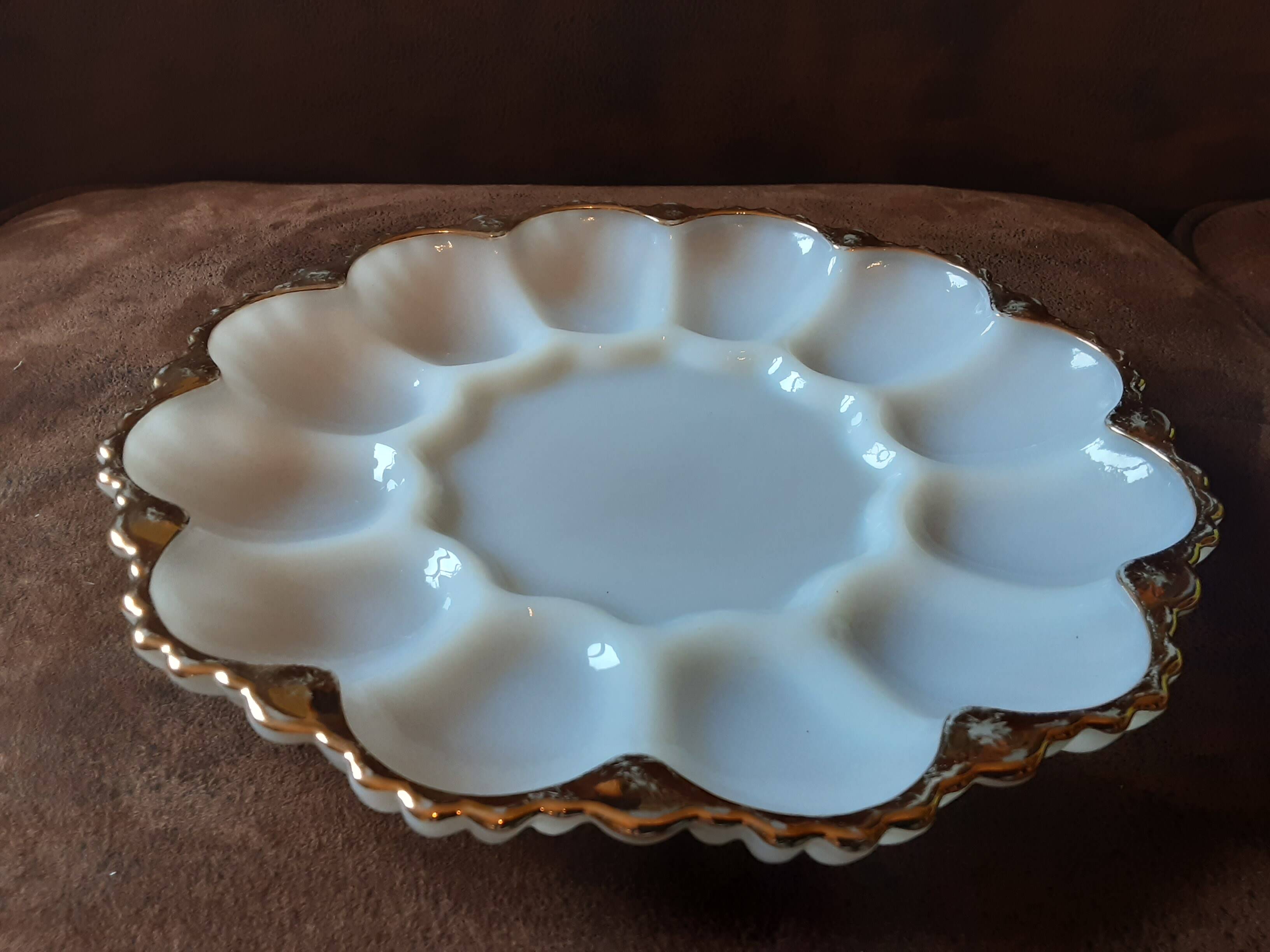 White opaline dish