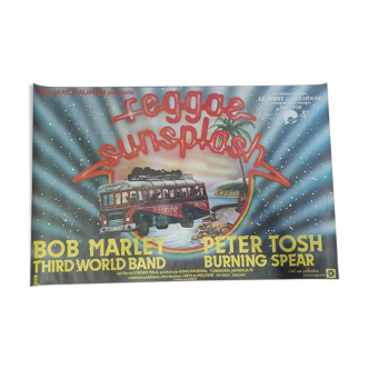 Affiche ancienne cinéma film Reggae Sunsplash avec Bob Marley 1979