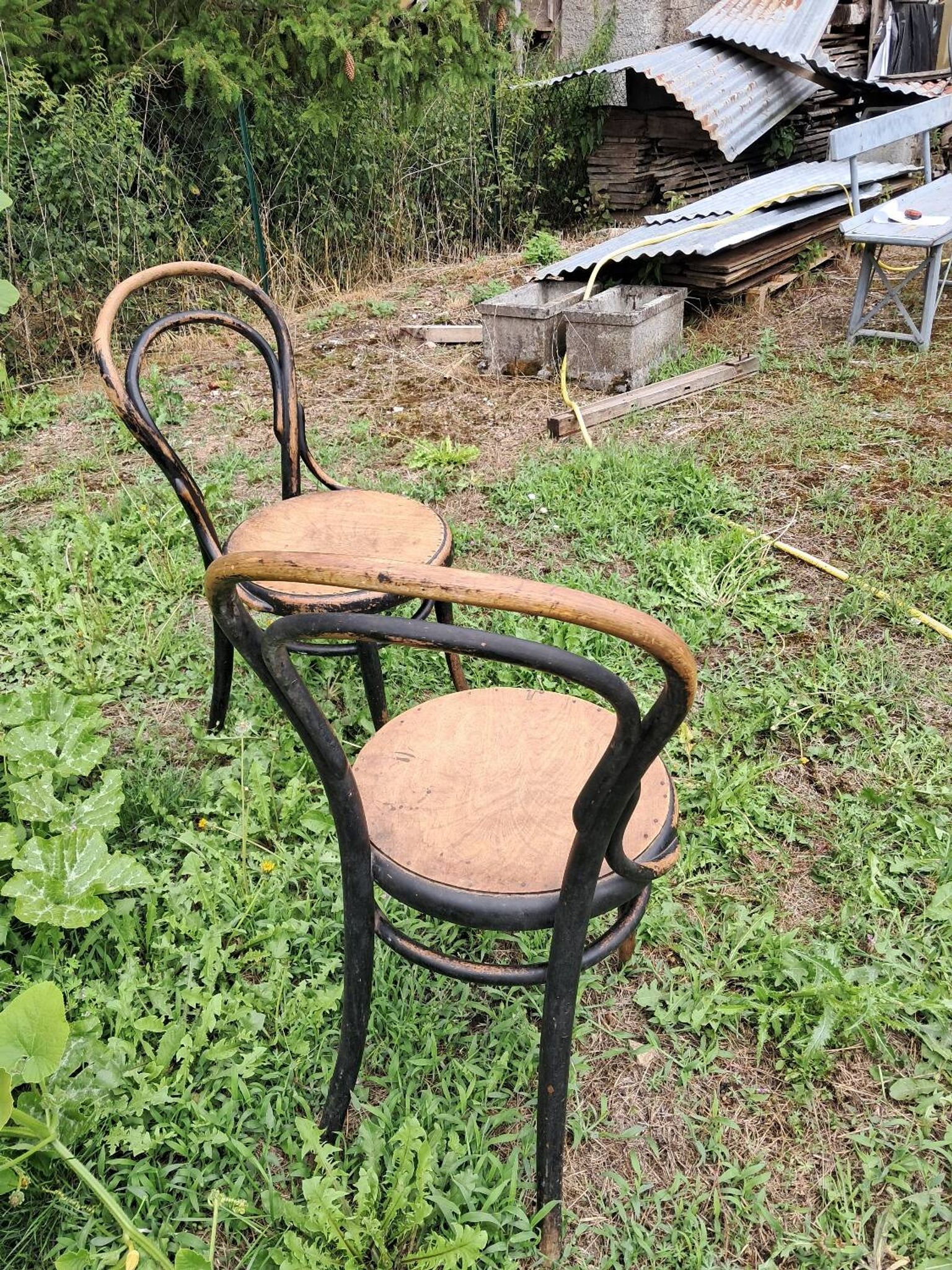 Pair of bistro-style chairs