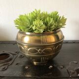Vintage brass pot cover