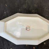 Art deco service dish in porcelain signed Lourioux foecy old
