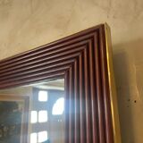 Miroir en bois et laiton, 80 cm