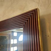 Mirror in wood and brass, 80 cm