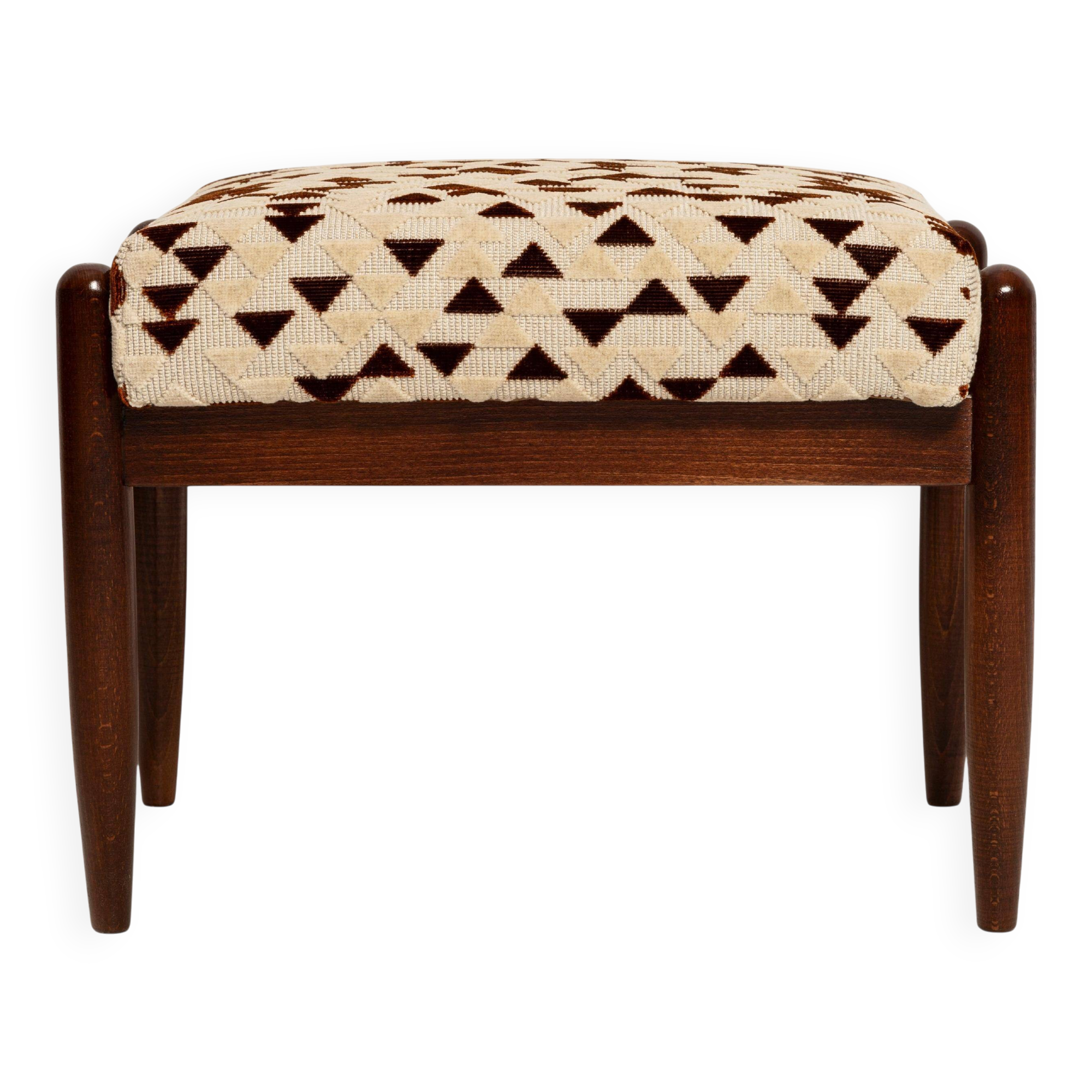 Mid Century GFM stool in Jacquard pattern by Dedar, E. Homa, Europe, 1960s