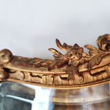 Large gilded mirror louis XV rockery  142x99cm