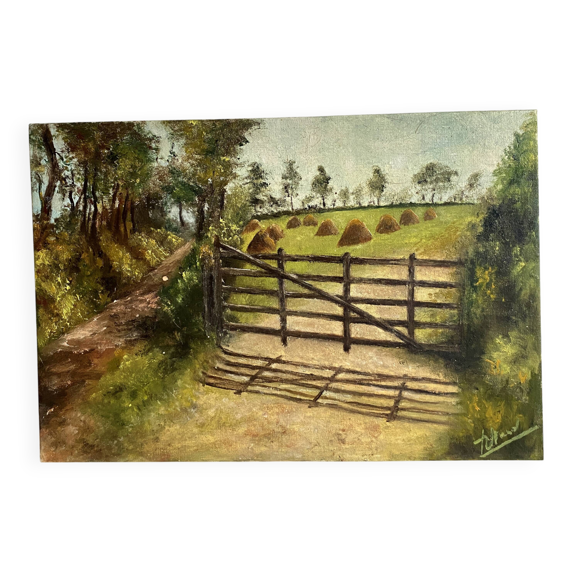 Oil on cardboard, early 20th century