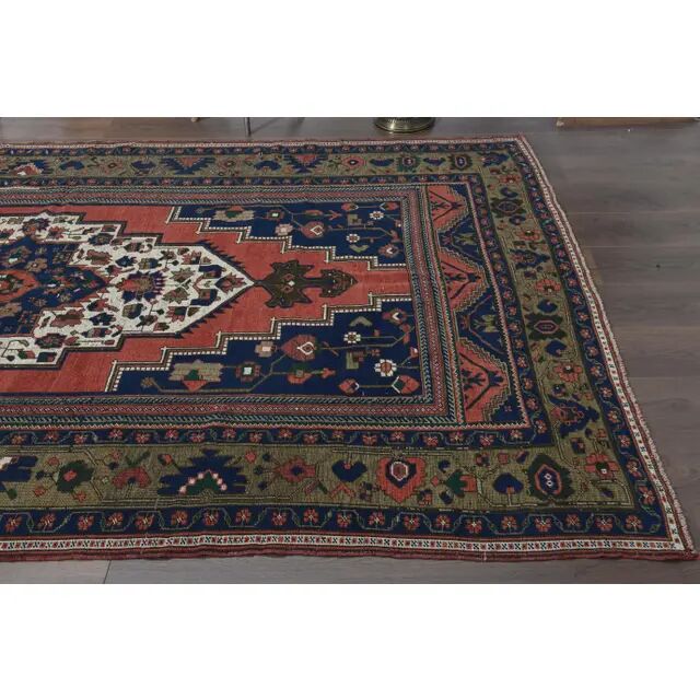 1970s Vintage Turkish Handmade Wool Red Oversized Area Rug 181x343