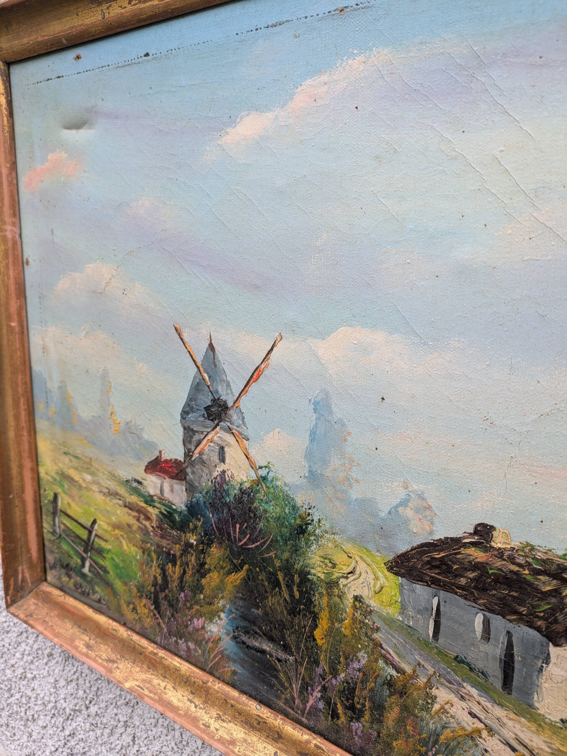 Oil on canvas, old painting