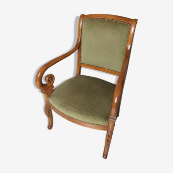 English green velvet armchair