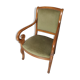 Fauteuil anglais velours vert