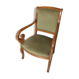 English green velvet armchair