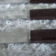 6 stainless steel cheese knives and bakelite