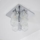 Brutalist “Ice glass” ceiling lamp.