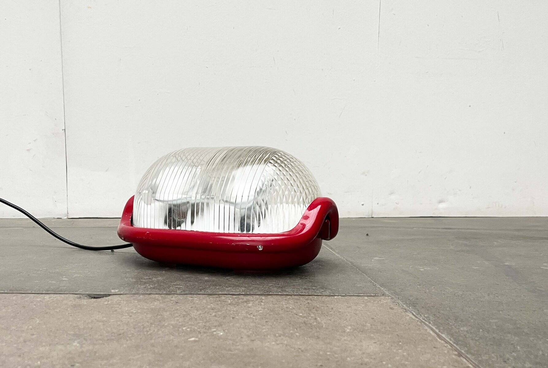 Red Walnut Floor Lamp Model by Achille Castiglioni for Flos, 1970s Mid-Century Modern Italy