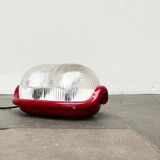 Red Walnut Floor Lamp Model by Achille Castiglioni for Flos, 1970s Mid-Century Modern Italy