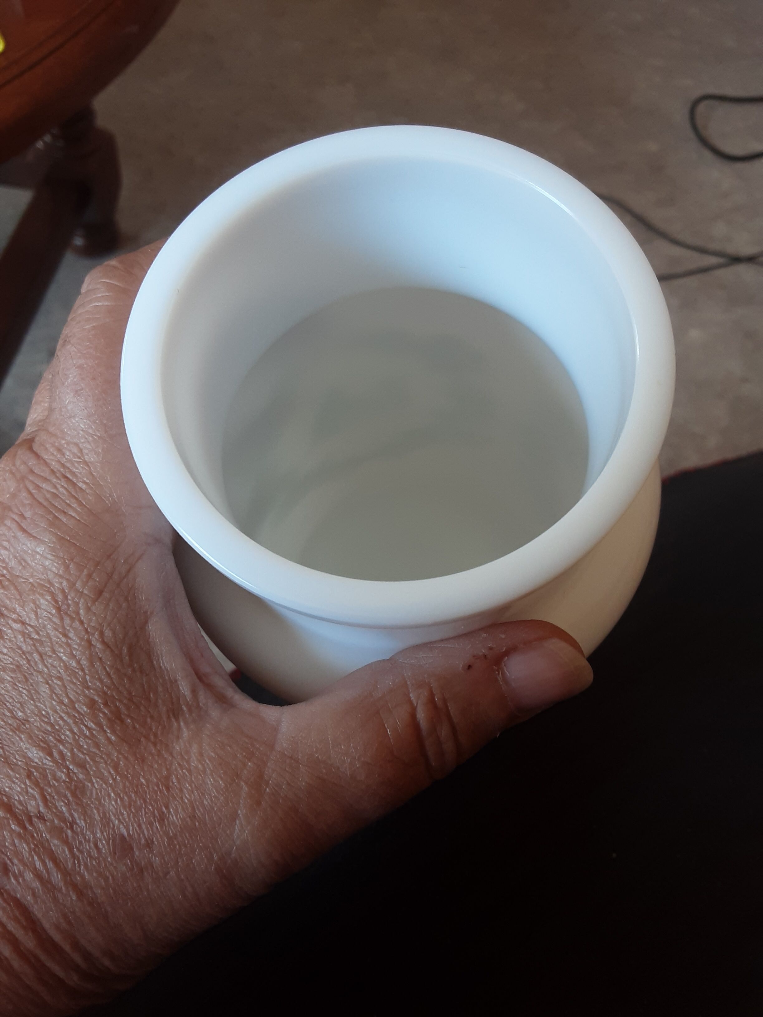 Opaline glass pot - vintage