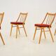 4 chaises de salle à manger en hêtre Antonin Suman, années 1960