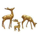3 vintage animals deco / Brass Deer