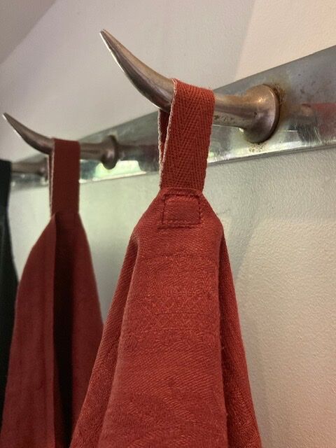 Towel in old fabric "terracotta"