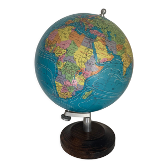 Globe vintage 1985 terrestre Taride bois 38 cm