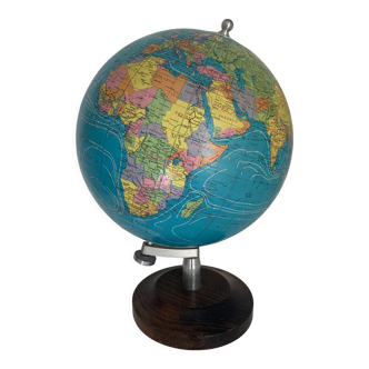 Large vintage globe 1985 terrestrial Taride wood - 38 cm