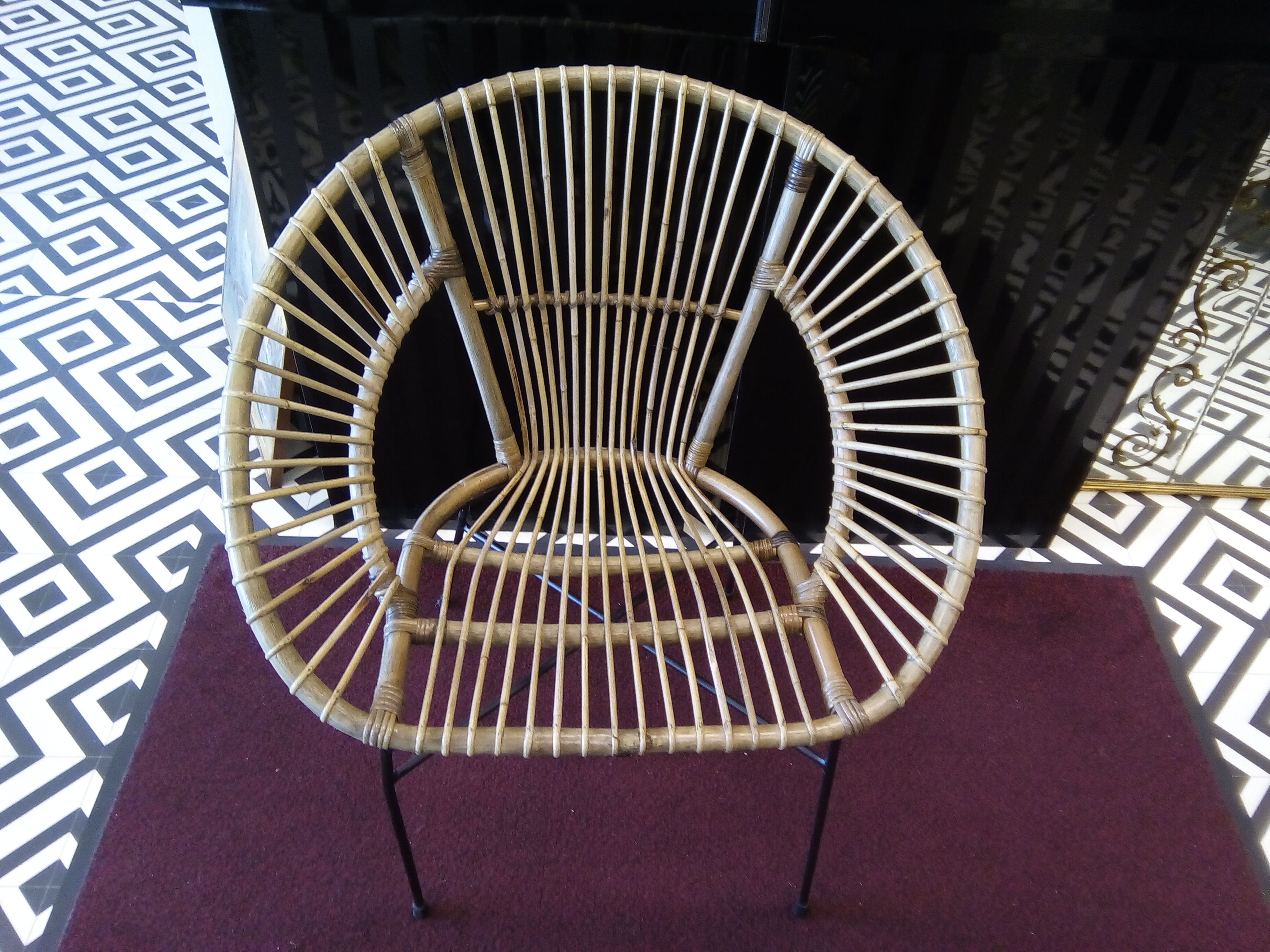 Chair rattan metal legs