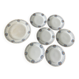 Set of 6 plates and 1 dish St Amand.