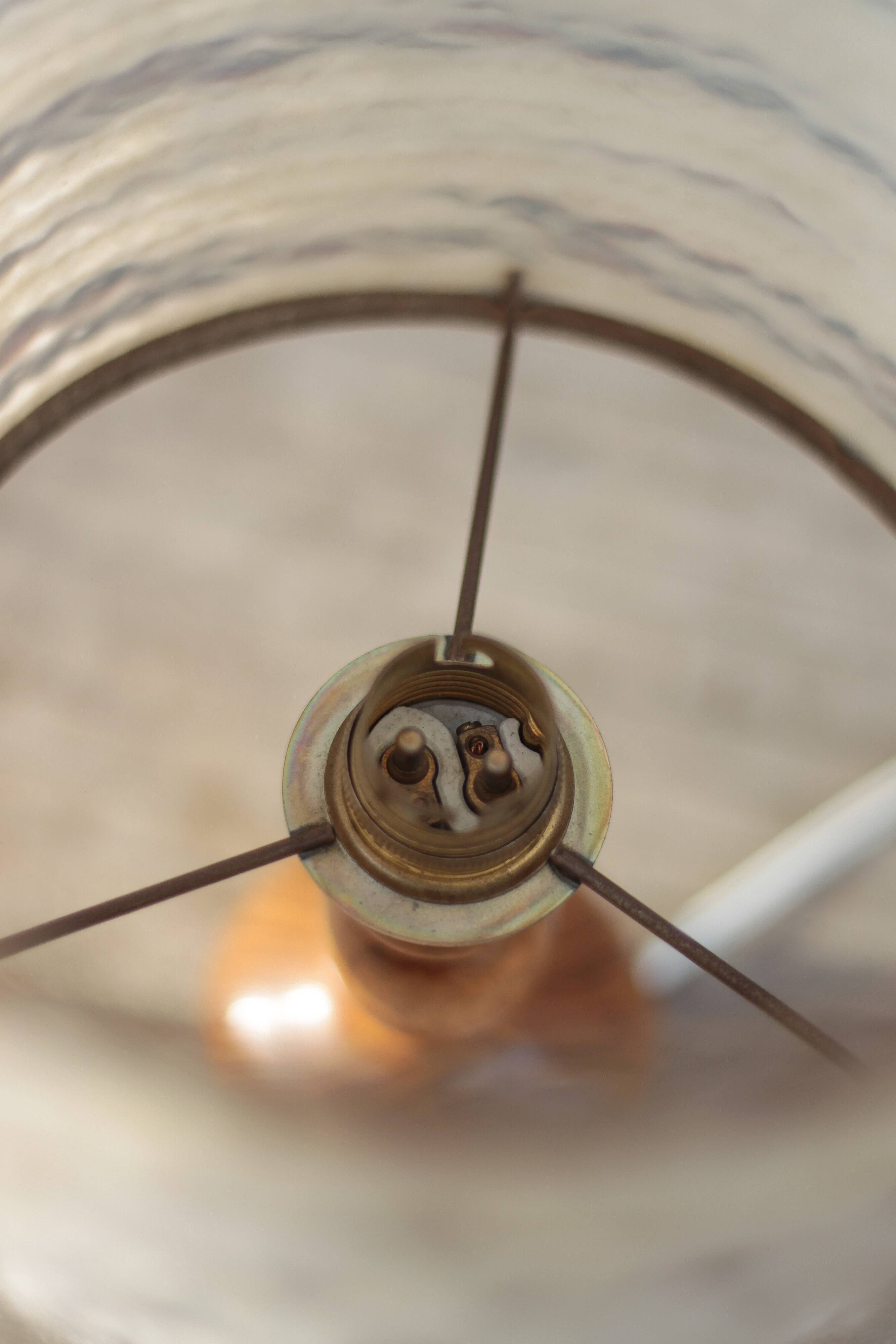 Vintage table lamp, vintage lamp, wooden base lamp with shade.