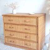 Rattan chest of drawers circa 1960s