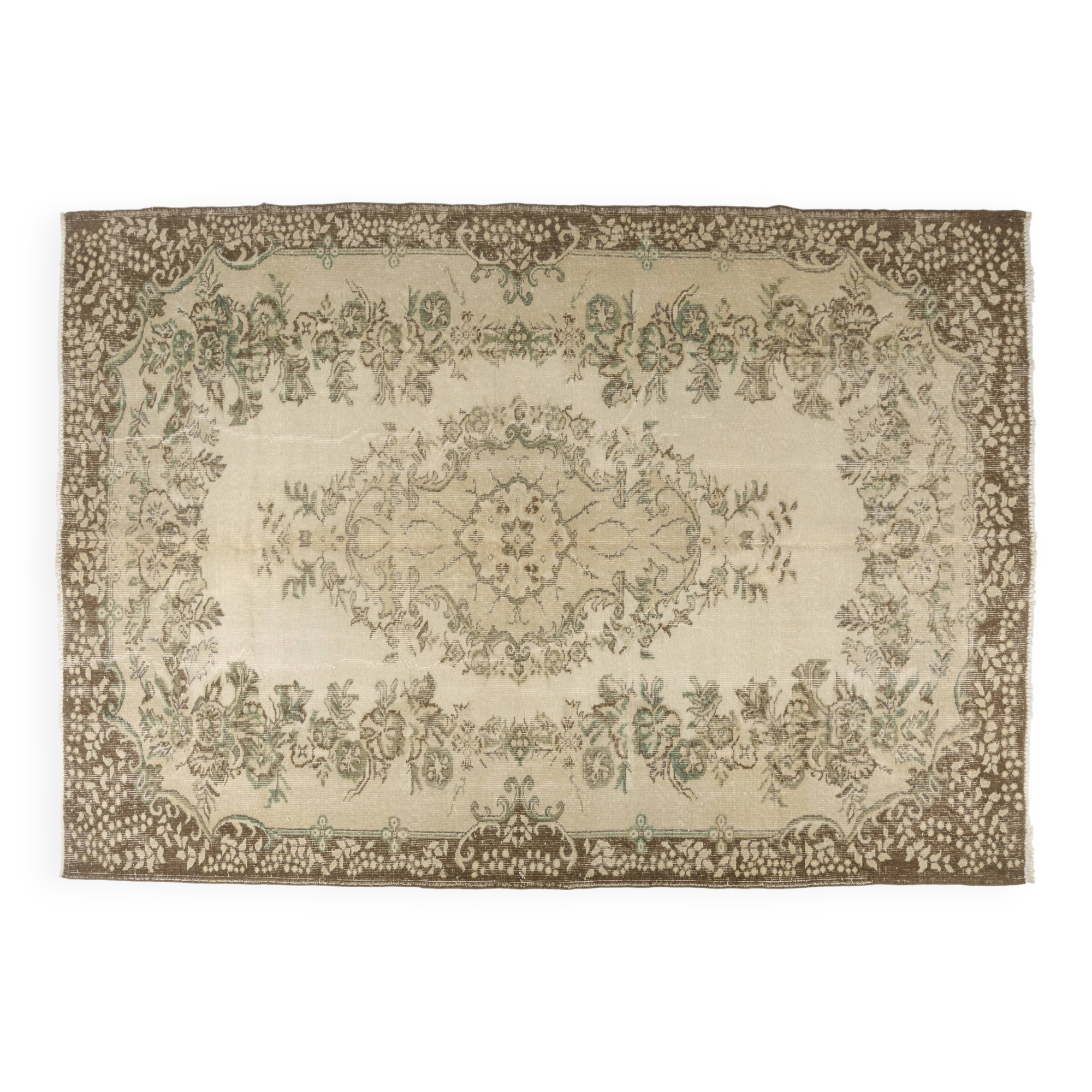 Turkish Vintage Beige Area Rug