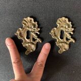 Paire d'entrées de serrure en bronze de style rocaille, 19e siècle