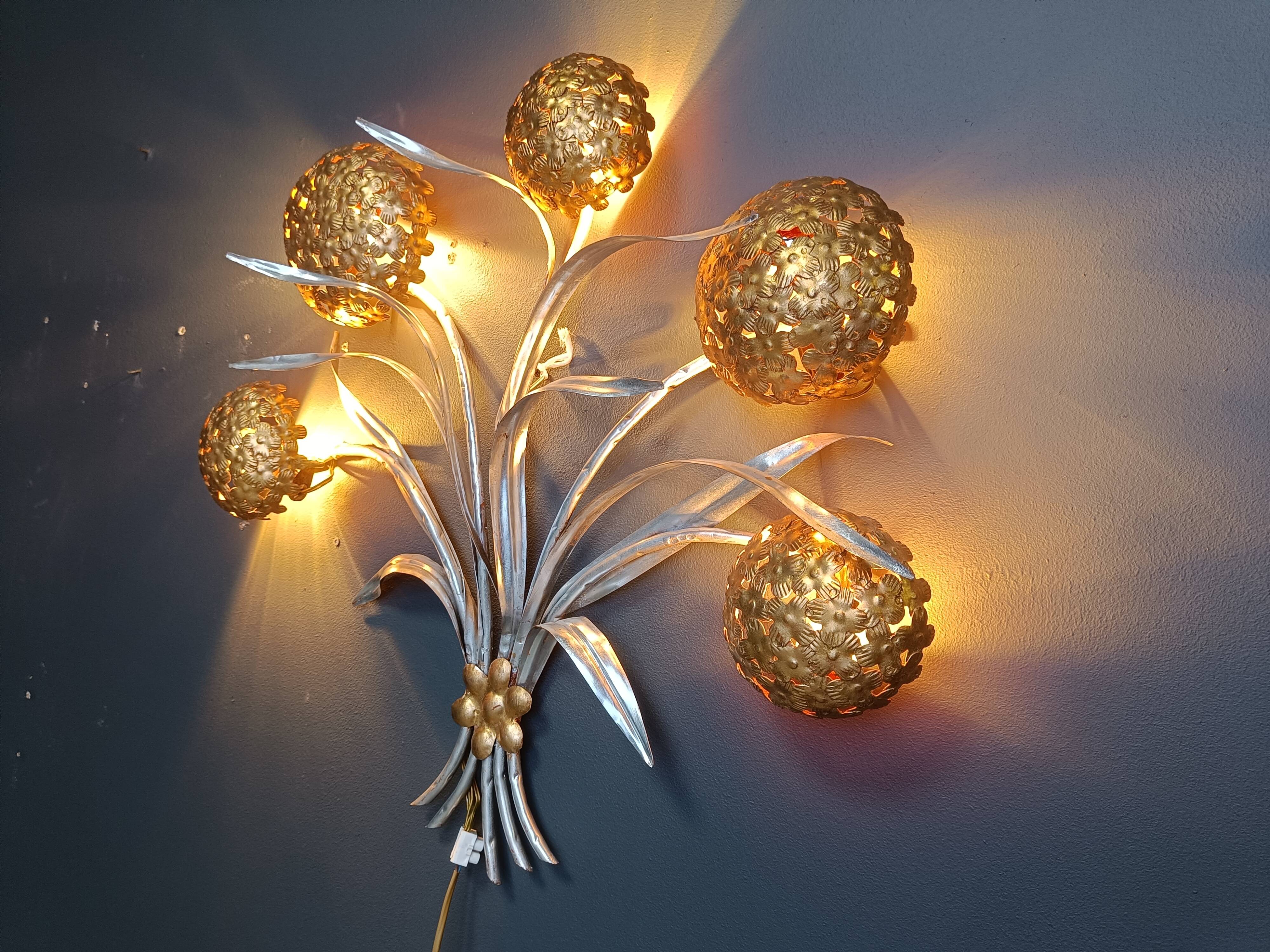 Vintage floral  wall lamp by Hans Kögl , 1970s