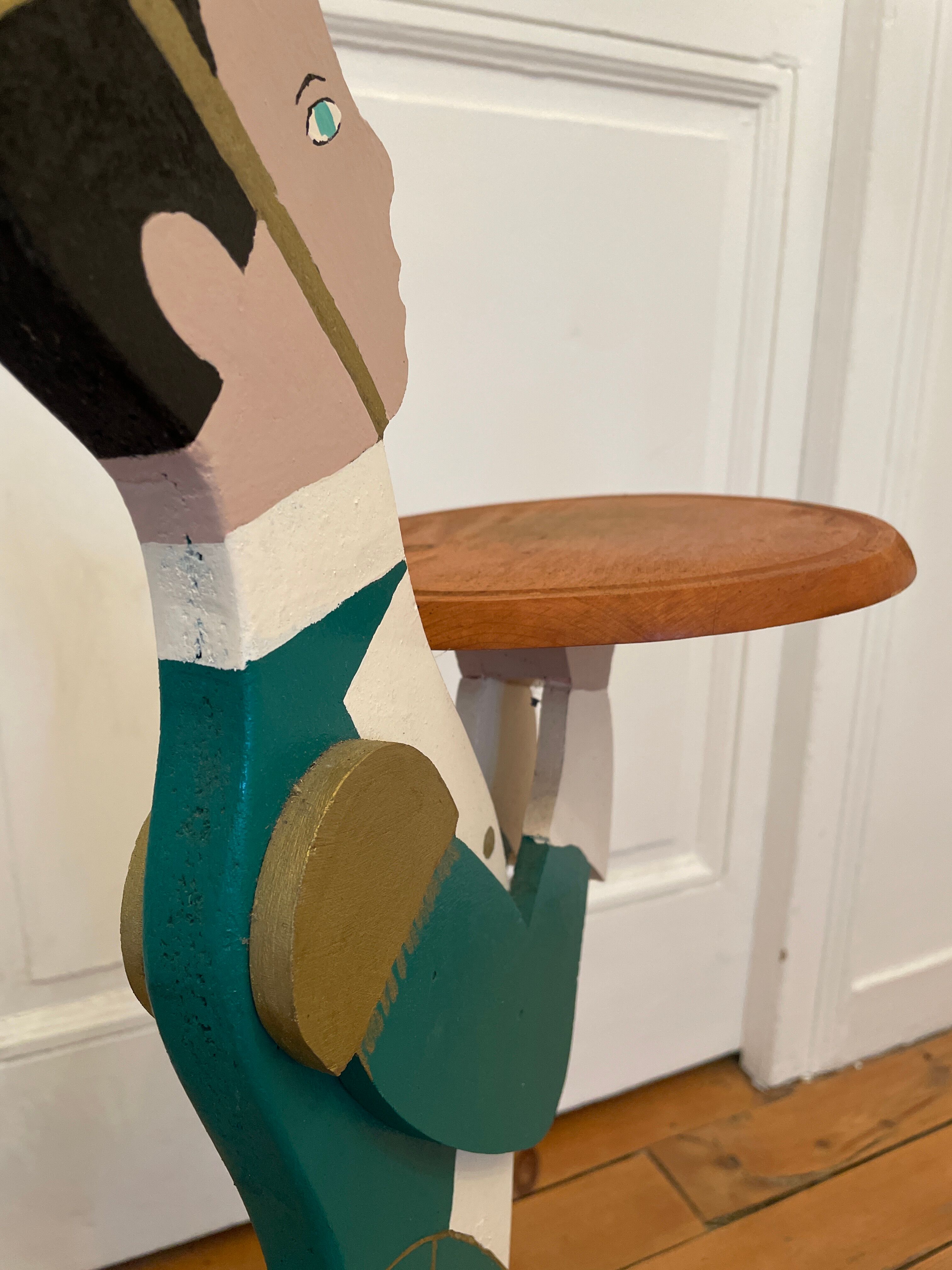 Table basse serveur, majordome en bois