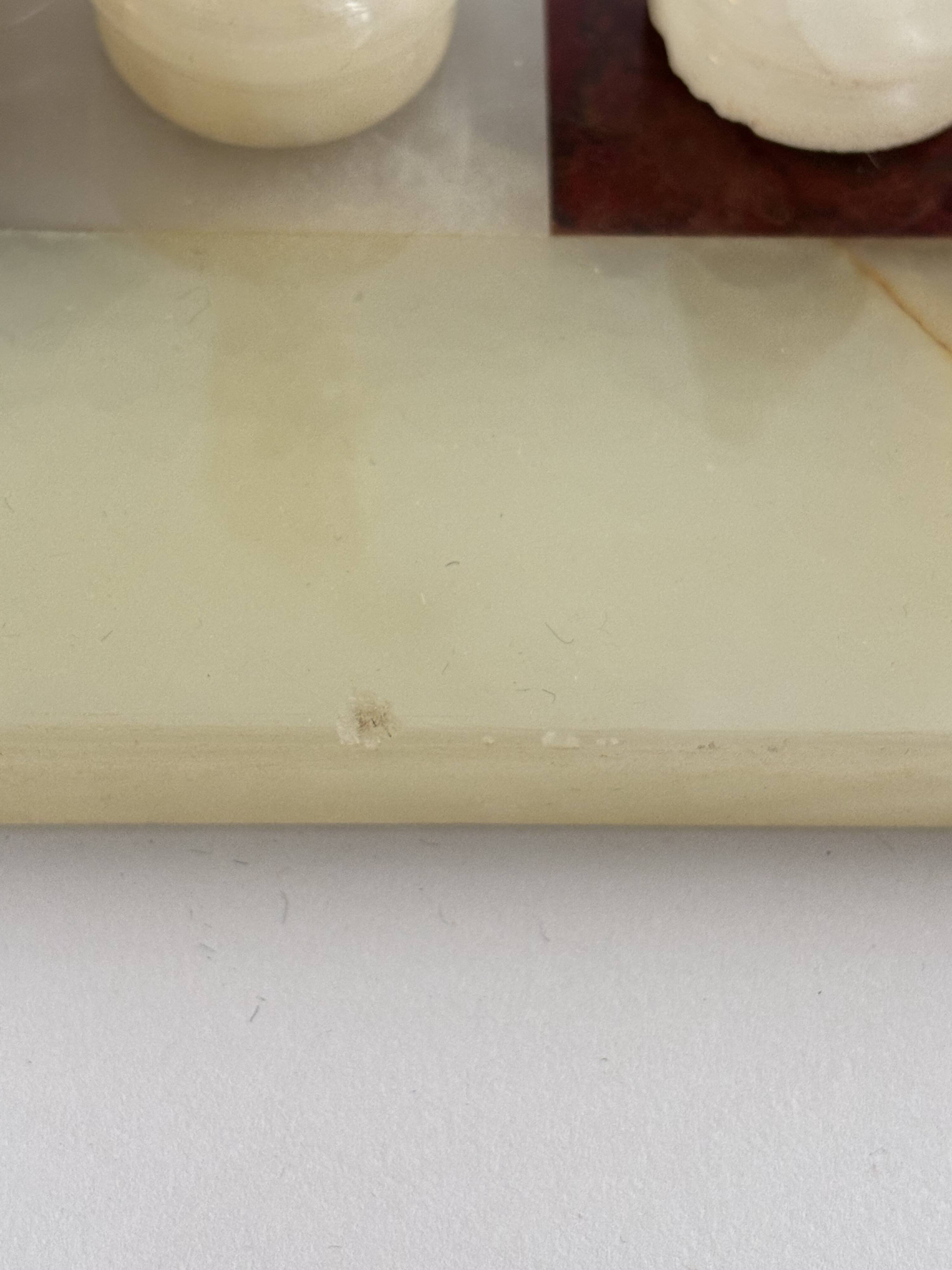 Vintage large marble and onyx chessboard game.