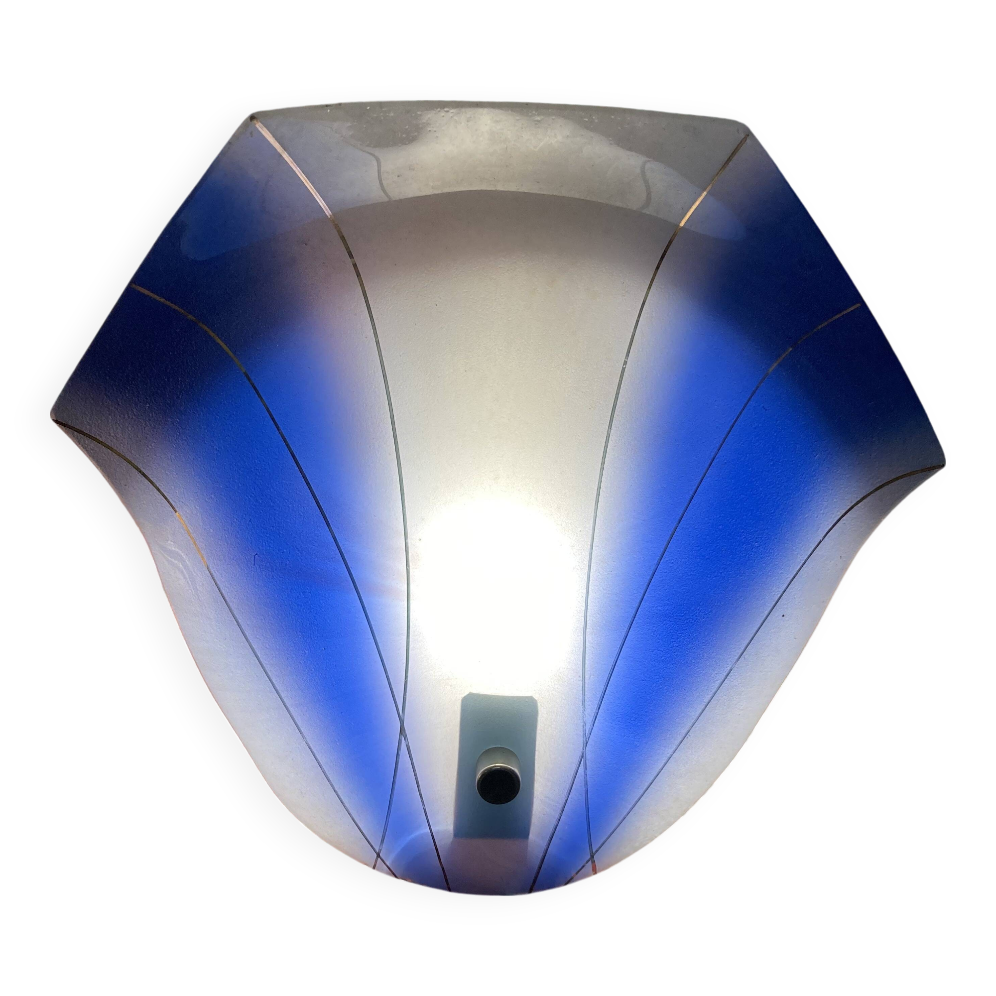 Blue glass wall lamp, Scandinavian design, 1950s.