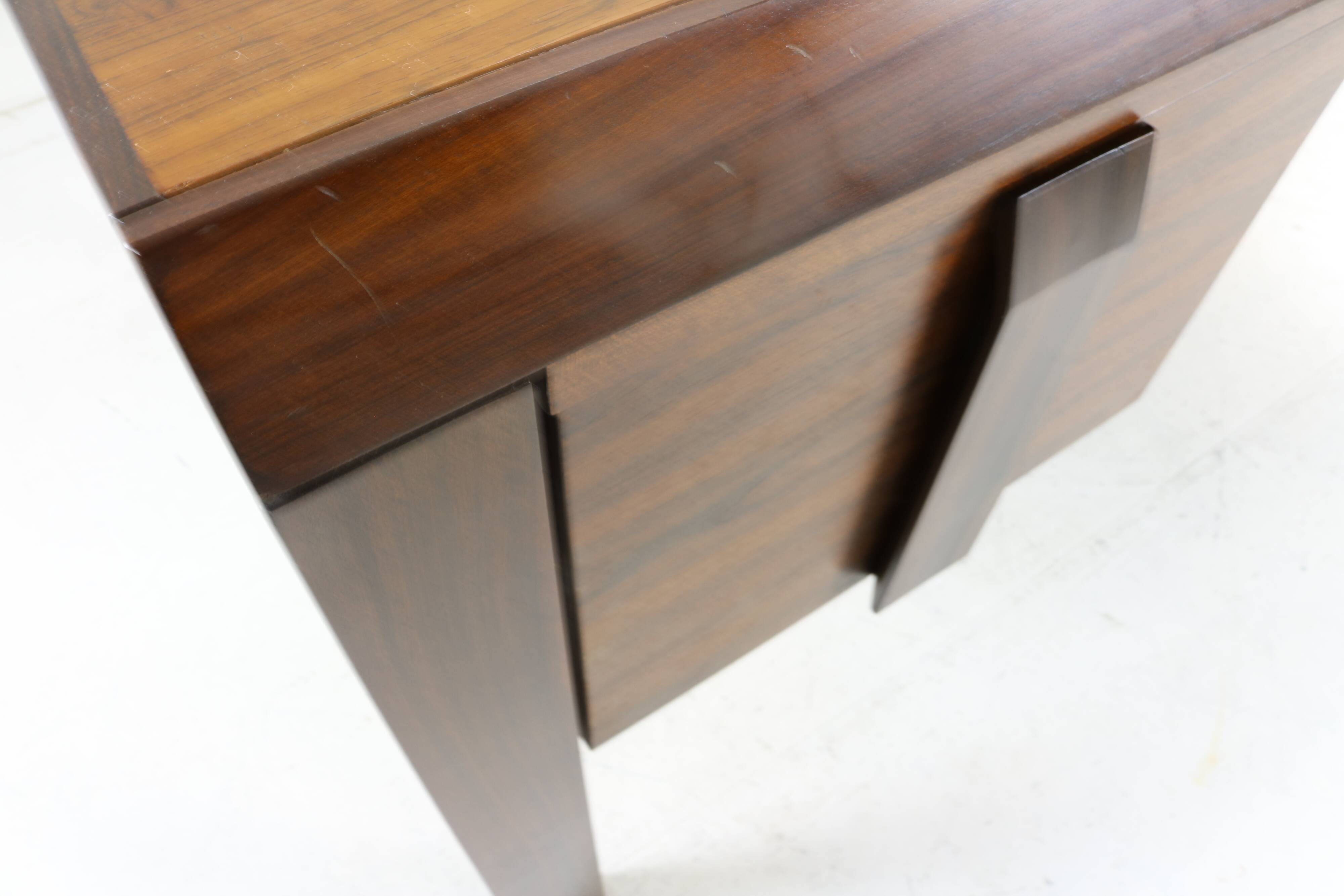 Sixties Brasilian jacaranda superb design desk by Jean Gillon for Italma