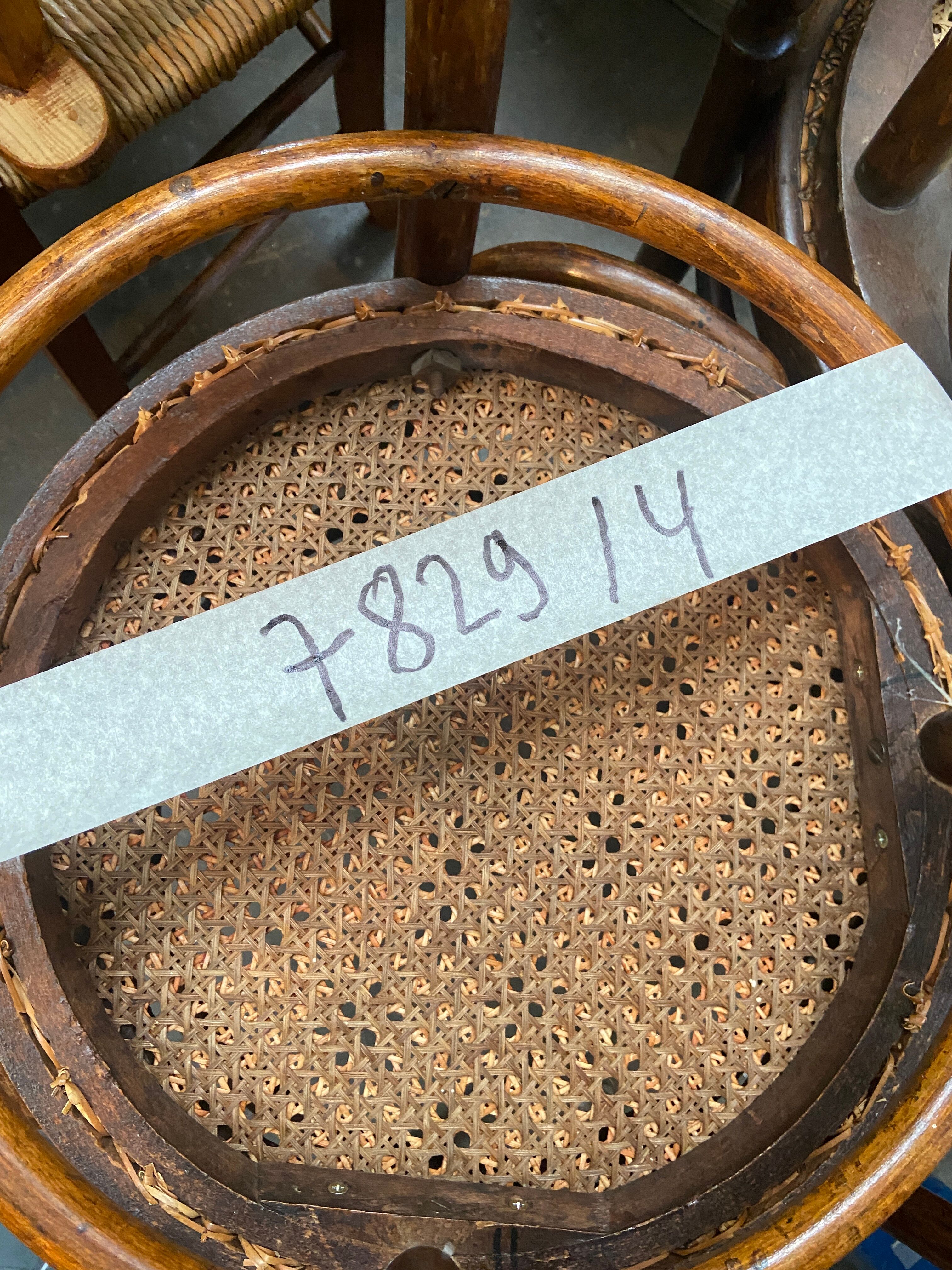 Set of 4 Mismatched wooden bistro chairs